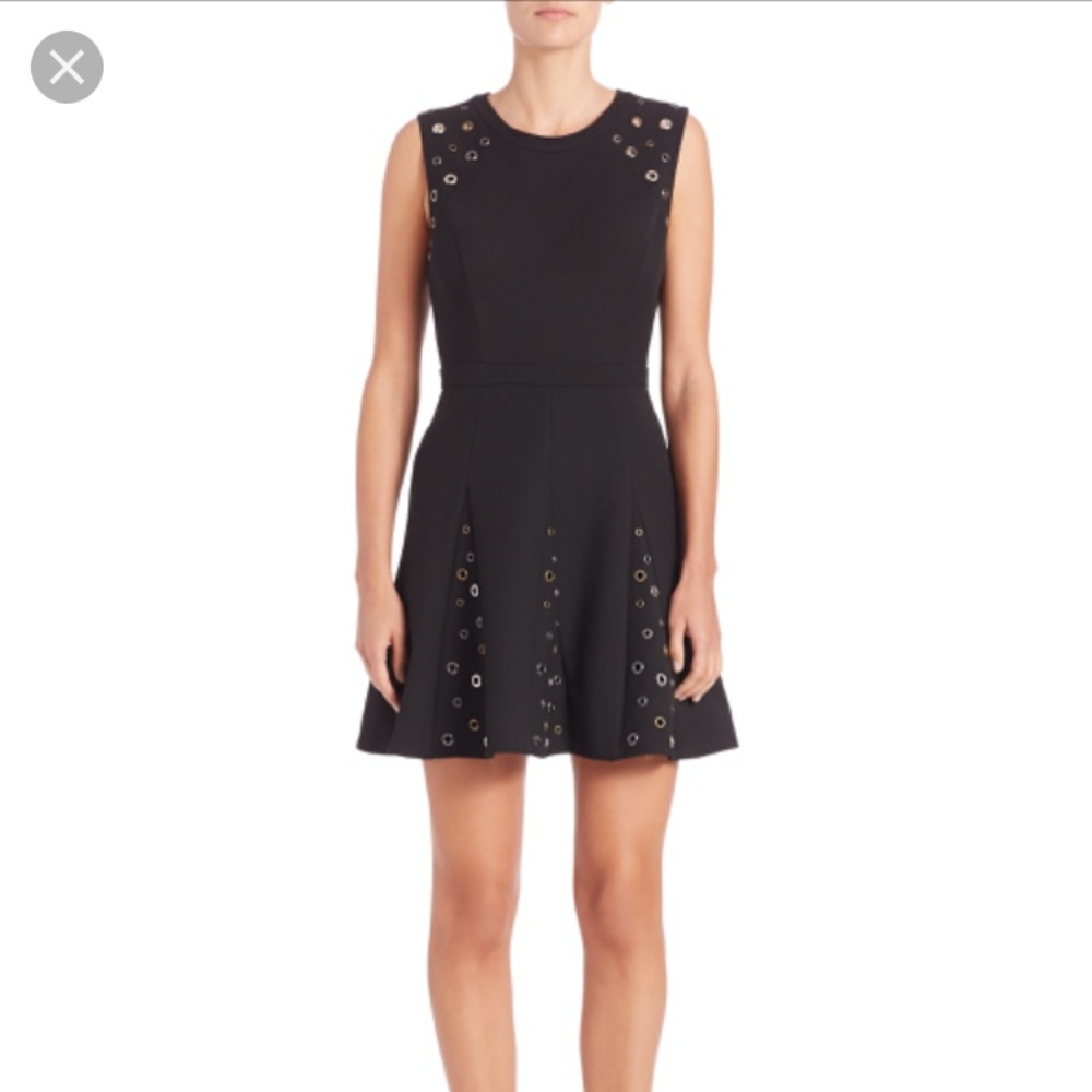 BCBG Black Erica Grommet Fit & Flare Dress